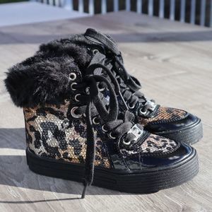 Michael Kors cheetah print sequin black adorable